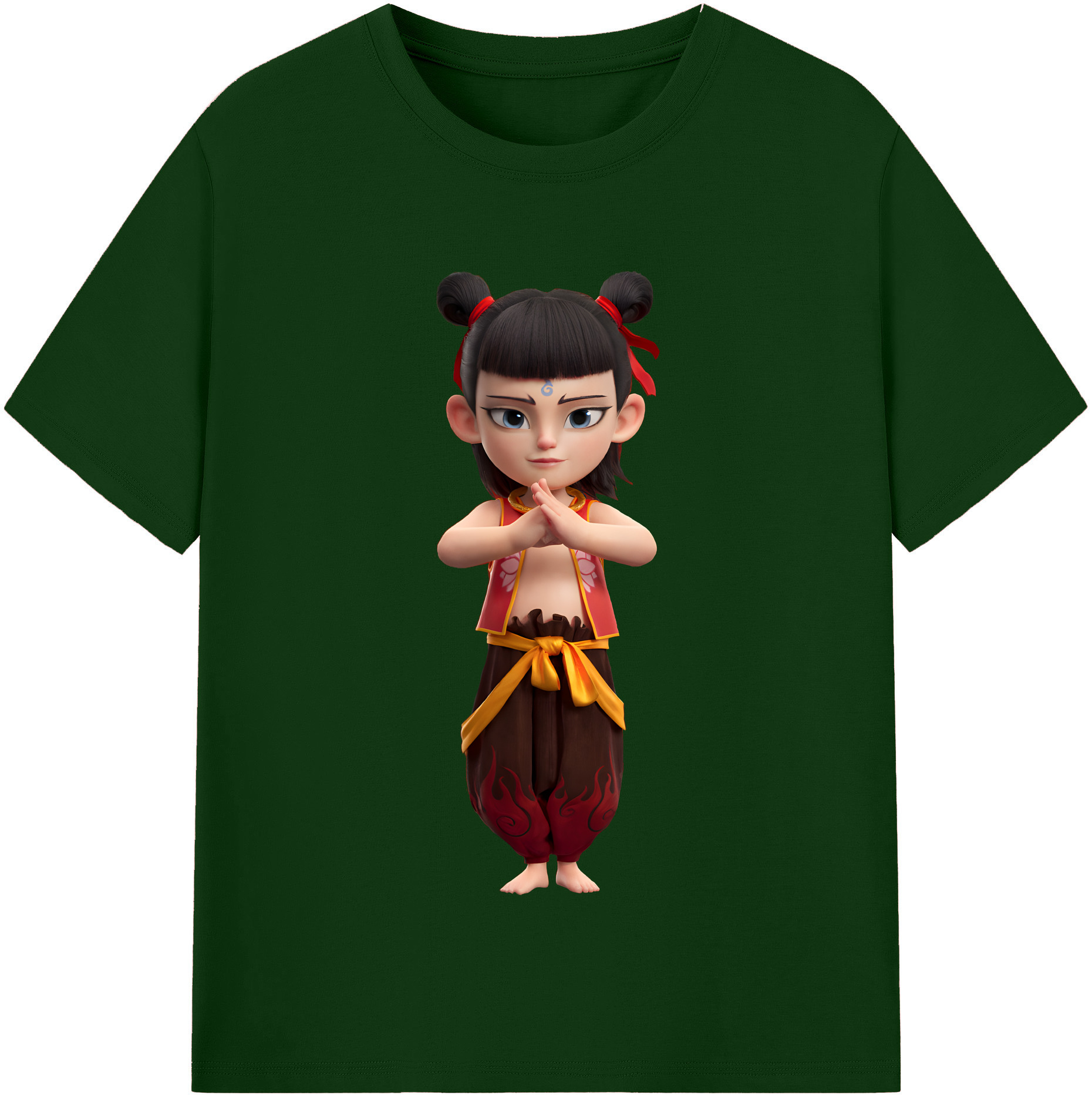 （画像用） Ne Zha 2 ナタ 魔童の大暴れ 綿100％半袖Tシャツ（フロントプリント）